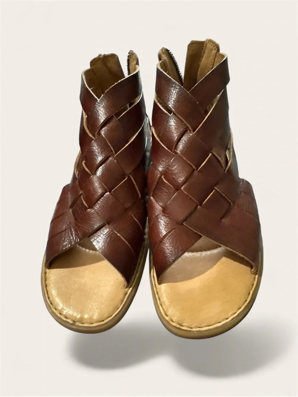 Born Brown Leather Strappy Sandals